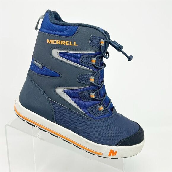 Merrell Kids Snow Bank 3.0 Blue Waterproof Boots Size 4 Winter Outdoor - Picture 1 of 12